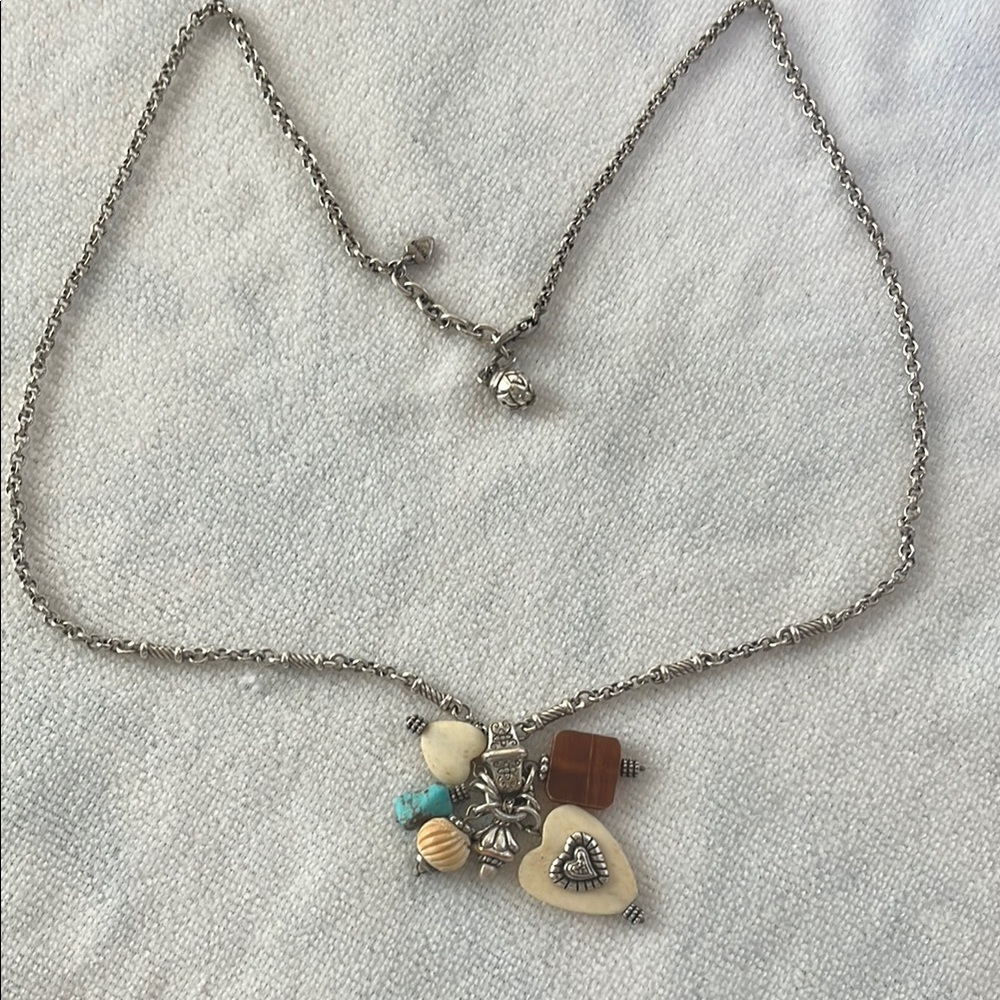 Brighton Silver Necklace with Pendant Cluster and Delicate Chain